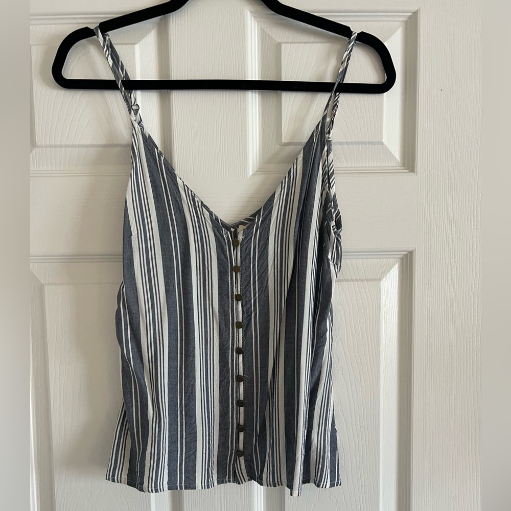 Blue/white stripe tank top- size medium